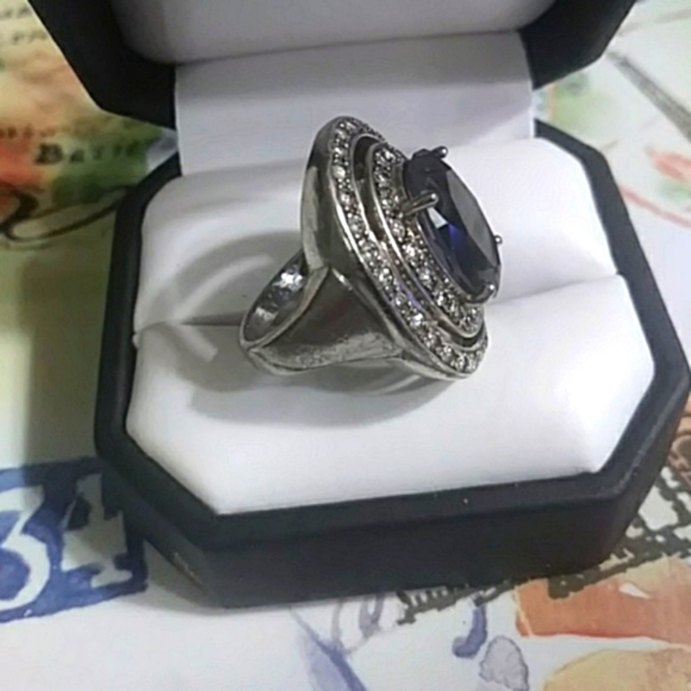 π Bold navy blue stone sterling .π - Picture 6 of 9